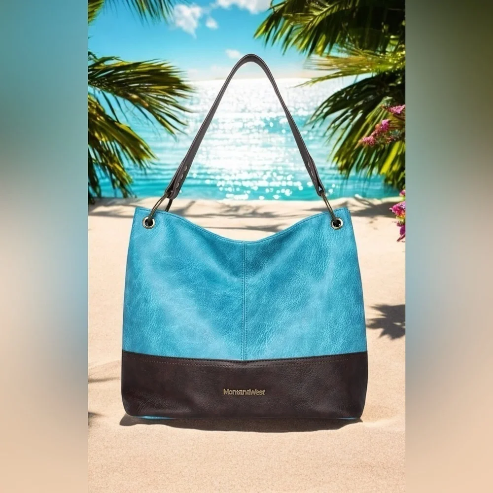 Montana West Women's Turquoise Hobo Shoulder Handbag -New‎ In Original Packaging